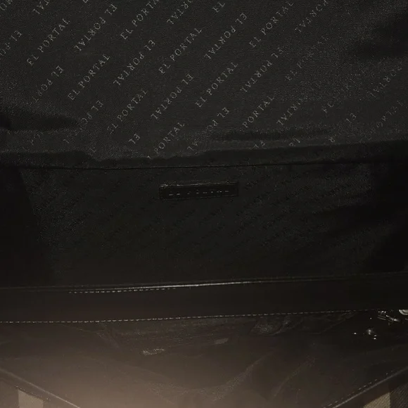 Vintage El Portal Black  Leather Breifcase Messenger Bag - Picture 5 of 11